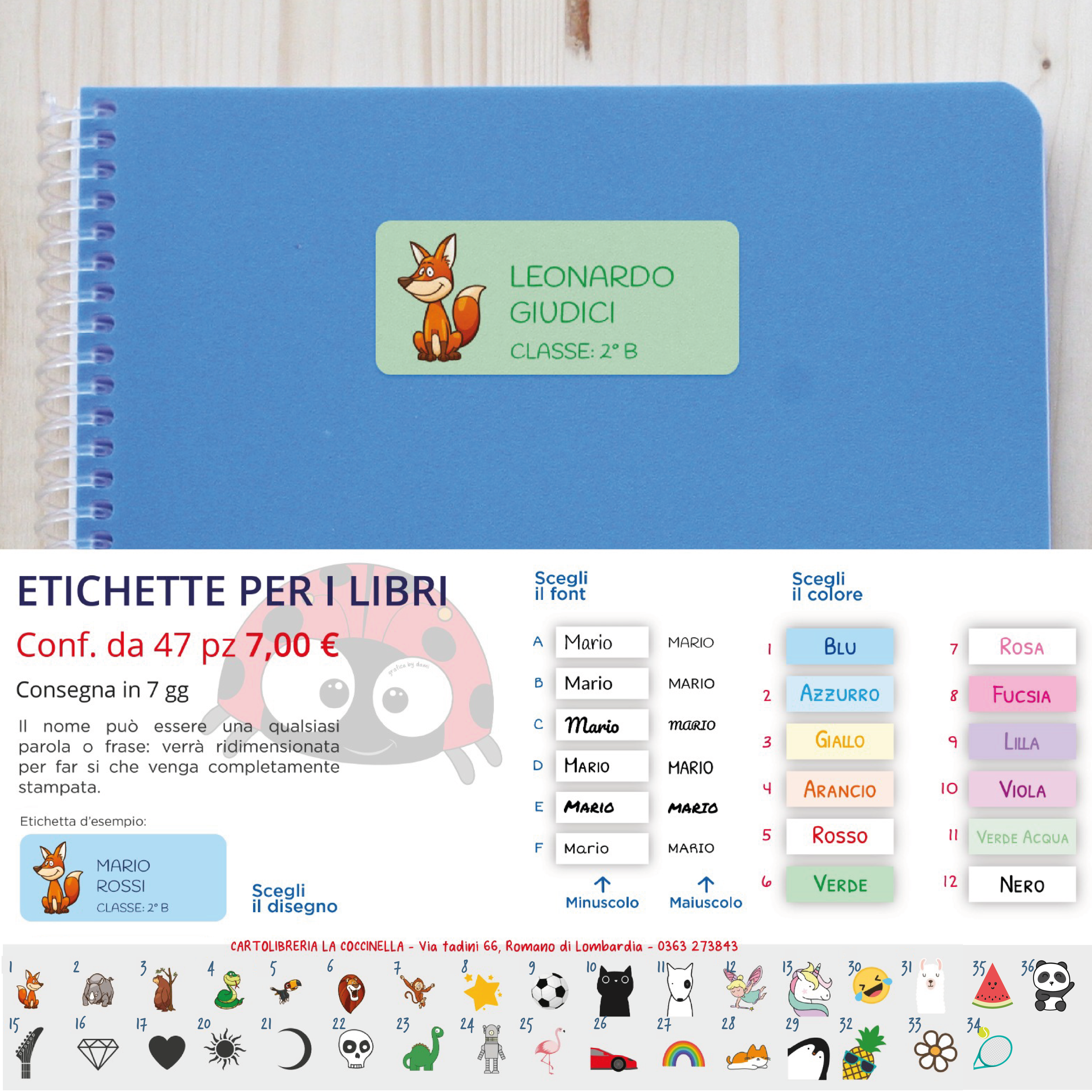 47 Etichette LIBRI personalizzate grandi - EMIO