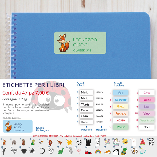 47 Etichette LIBRI personalizzate grandi - EMIO